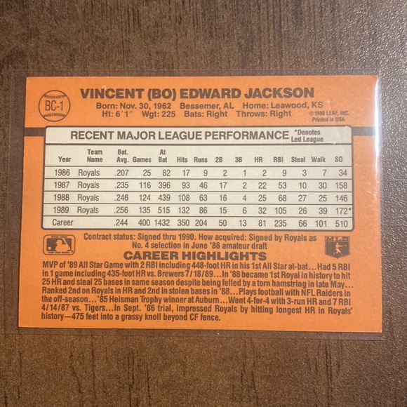 1990 Donruss Error Card - Picture 2 of 2